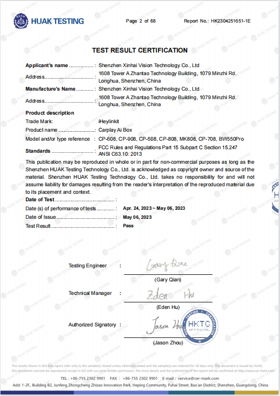 Certifications